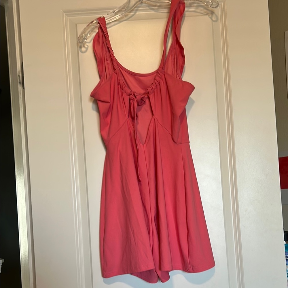 Pink Ruffled Open-back Romper - Picture 2 of 6